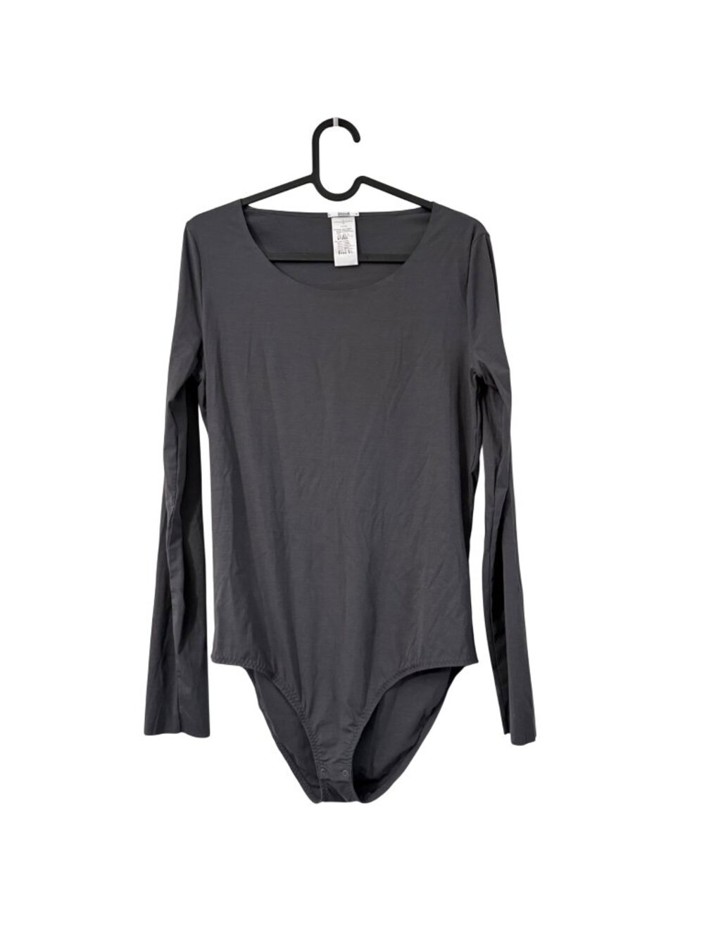 Wolford Gray Modal Long sleeve Bodysuit Womens Size Large